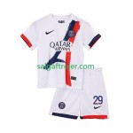 Paris Saint-Germain PSG Bradley Barcola 29 Fodboldtrøjer Børn Udebanesæt 2025/26 Kort ærmer